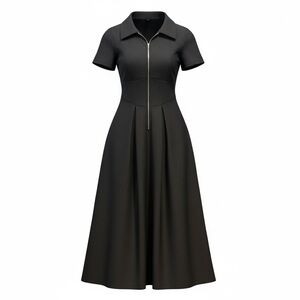 Elegant Black Zippered Dress